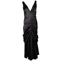 Ralph Lauren Black Silk Gown Size 12 5