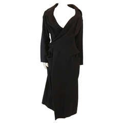 Exquisite Yohji Yamamoto Black Linen Trench Coat Size 3
