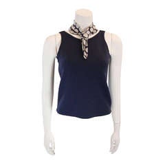 Rudi Gernreich Stretch Knit Blouse with Attached Scarf Size 8