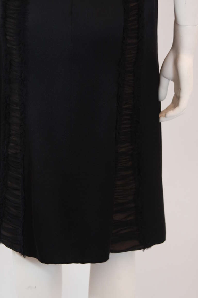 Wonderful Badgley Mischka Black Silk Cocktail Dress Size Small For Sale 4