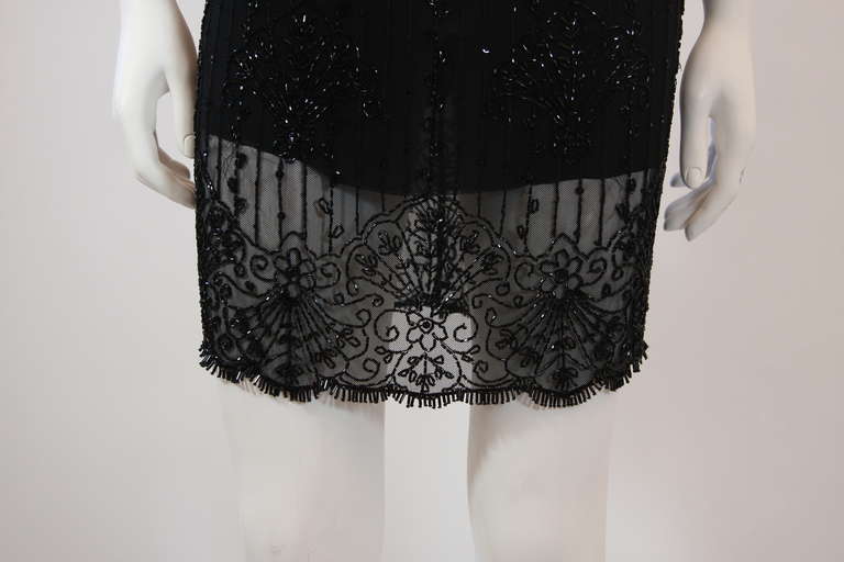 Exquisite Emanuel Ungaro Black Embellished Skirt Size Small For Sale 2