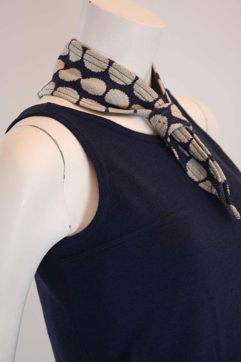 Rudi Gernreich - Chemisier en tricot extensible avec écharpe attachée, taille 8 Excellent état - En vente à Los Angeles, CA
