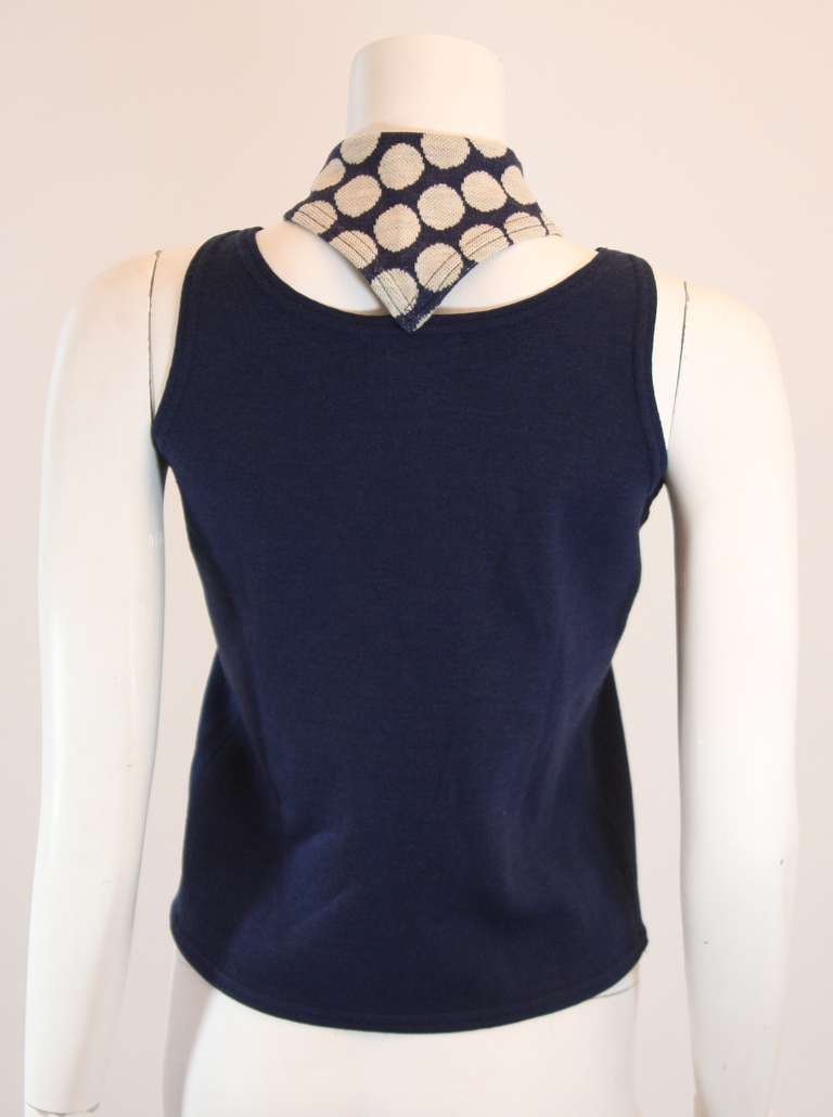 Rudi Gernreich Stretch Knit Blouse with Attached Scarf Size 8 For Sale ...