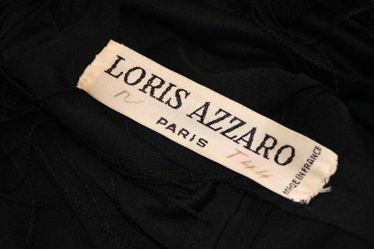 Stunning Loris Azzaro Black Fringe Gown 5
