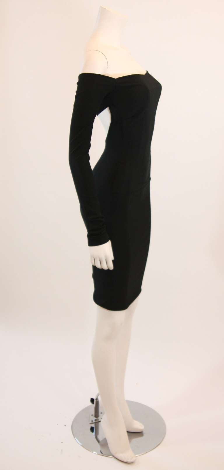 Women's Curve Loving Dolce and Gabbana Black Stretch Silk Dress Size 40