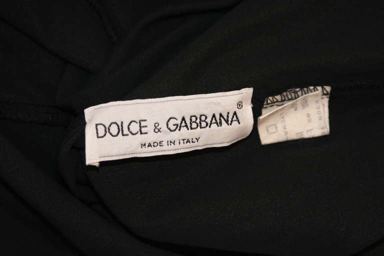 Curve Loving Dolce and Gabbana Black Stretch Silk Dress Size 40 5