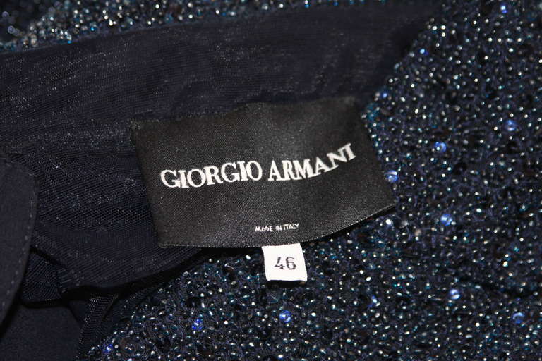 Giorgio Armani Beaded Navy Evening Suit 3 Piece Size 46 For Sale 5