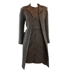 Pauline Trigere Wonderful 3 Piece Reversible Coat with Dress Set  Size Small
