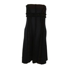 Wonderful Badgley Mischka Black Silk Cocktail Dress Size Small