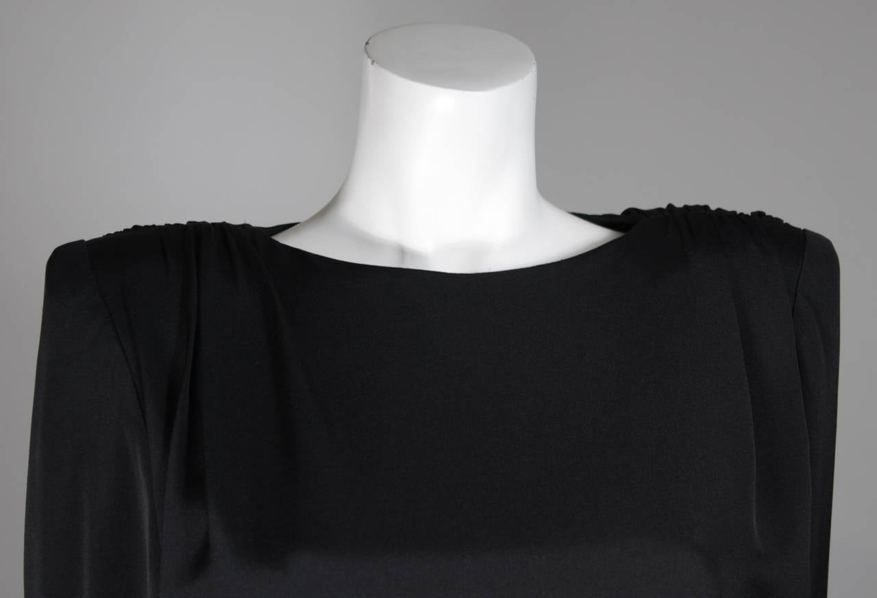 Women's Galanos Silk Structured Shoulder Cocktail Dress Size 2 4