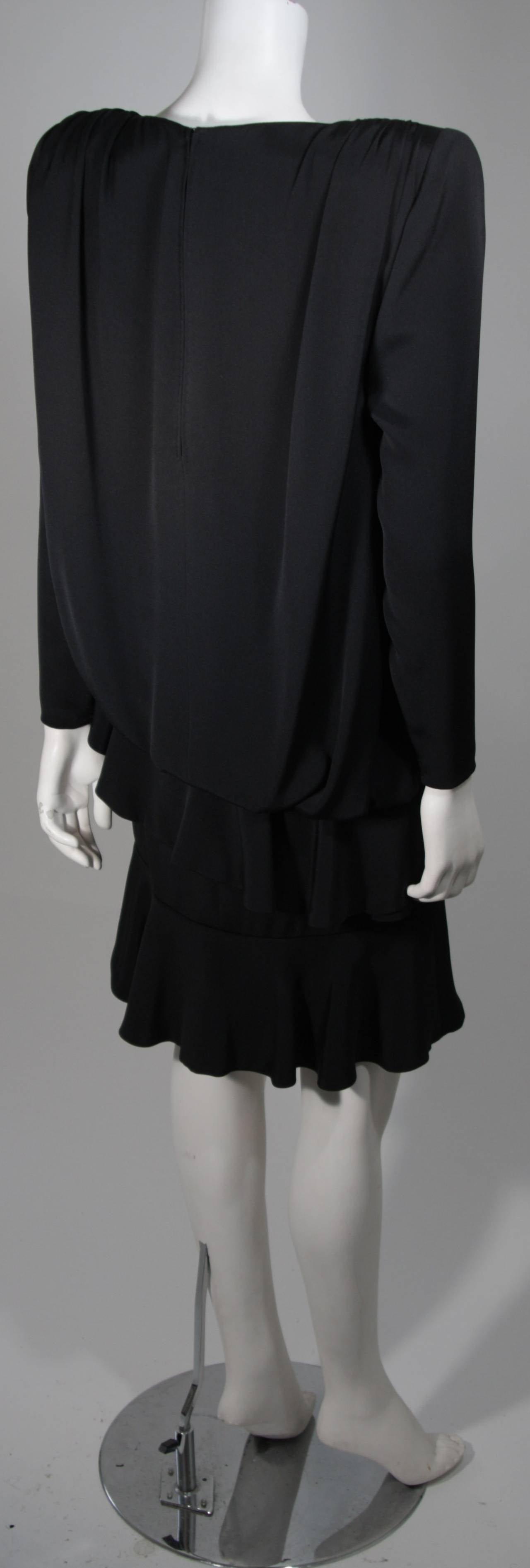Galanos Silk Structured Shoulder Cocktail Dress Size 2 4 3