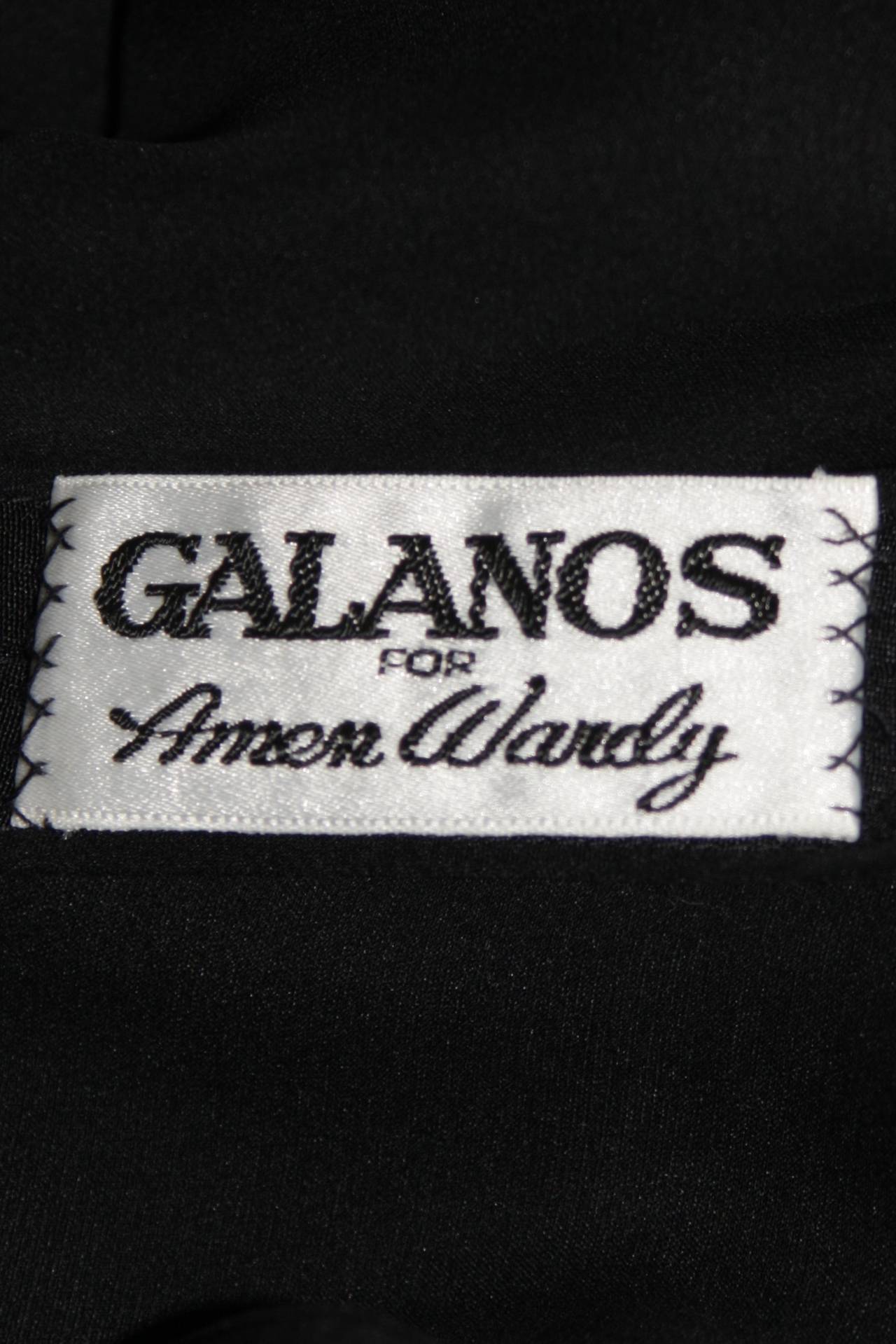 Galanos Silk Structured Shoulder Cocktail Dress Size 2 4 5