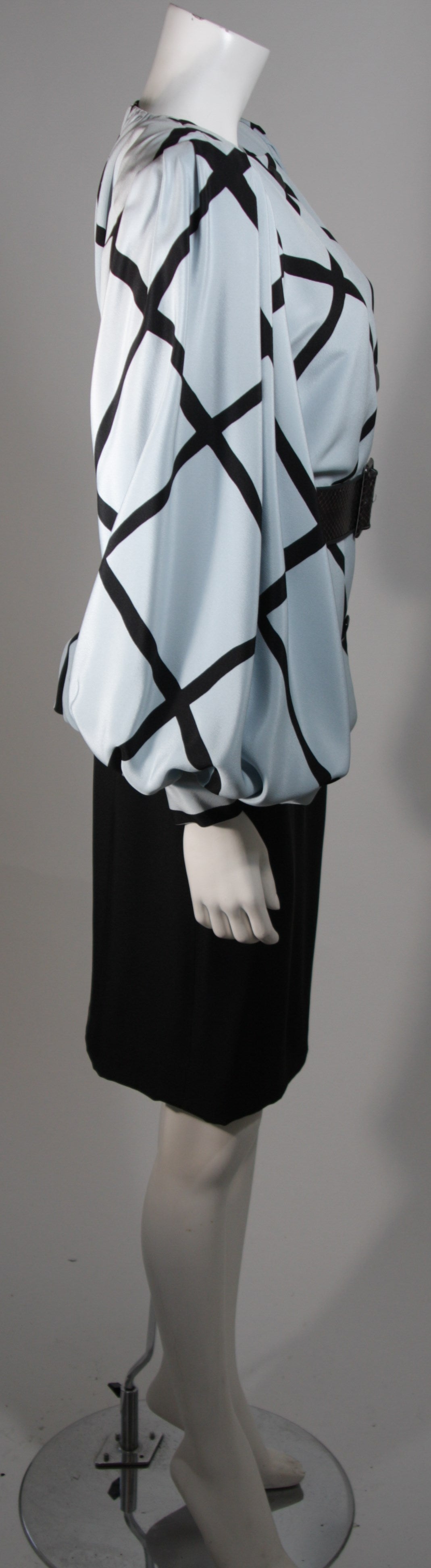 Galanos Couture Blouse and Skirt Ensemble with Belt Size 2 4 1