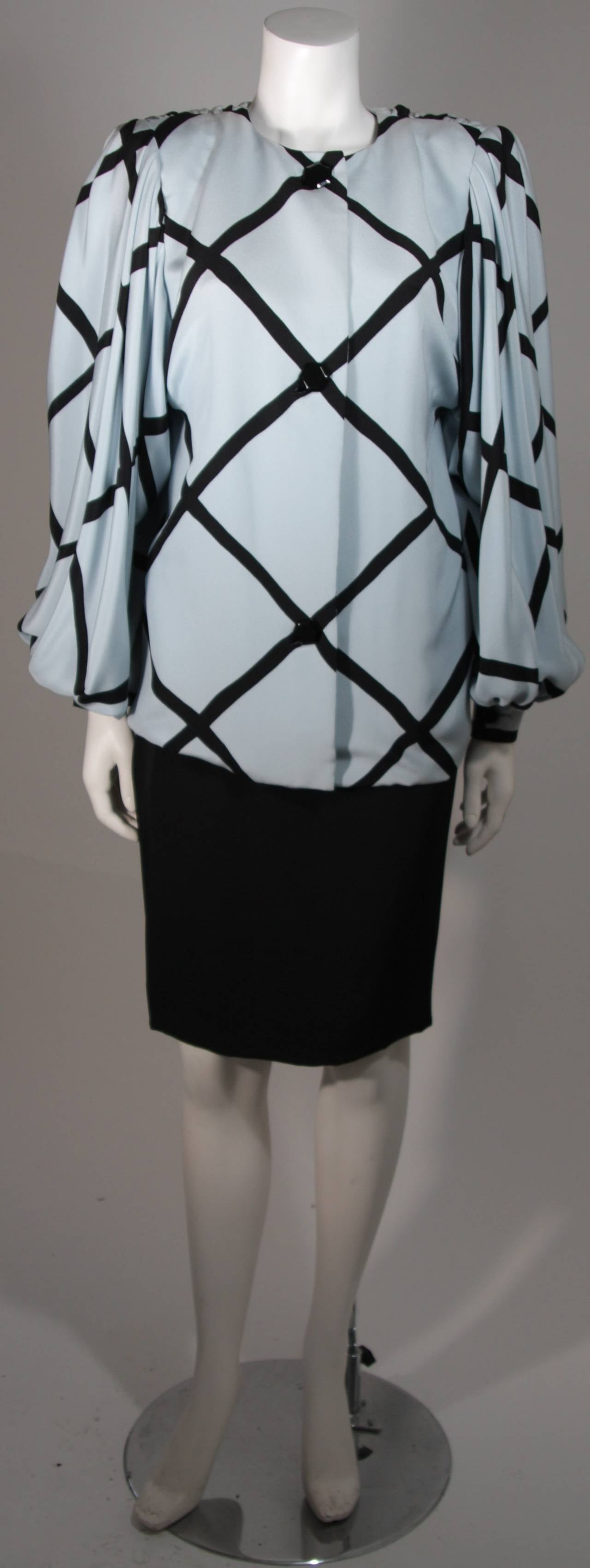 Galanos Couture Blouse and Skirt Ensemble with Belt Size 2 4 3