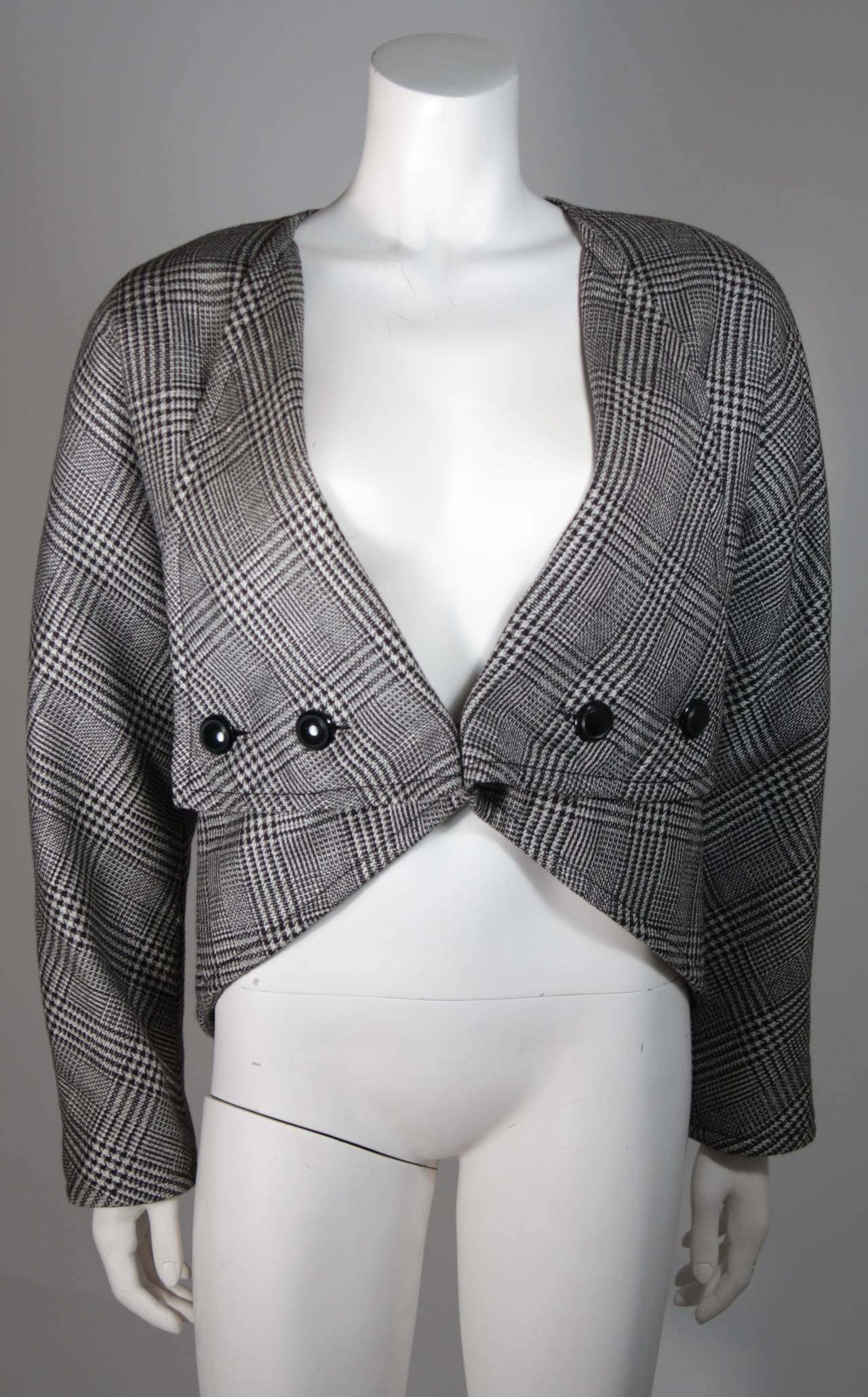 Galanos Couture Houndstooth Dress and Coat Ensemble Size 2 4 6 5