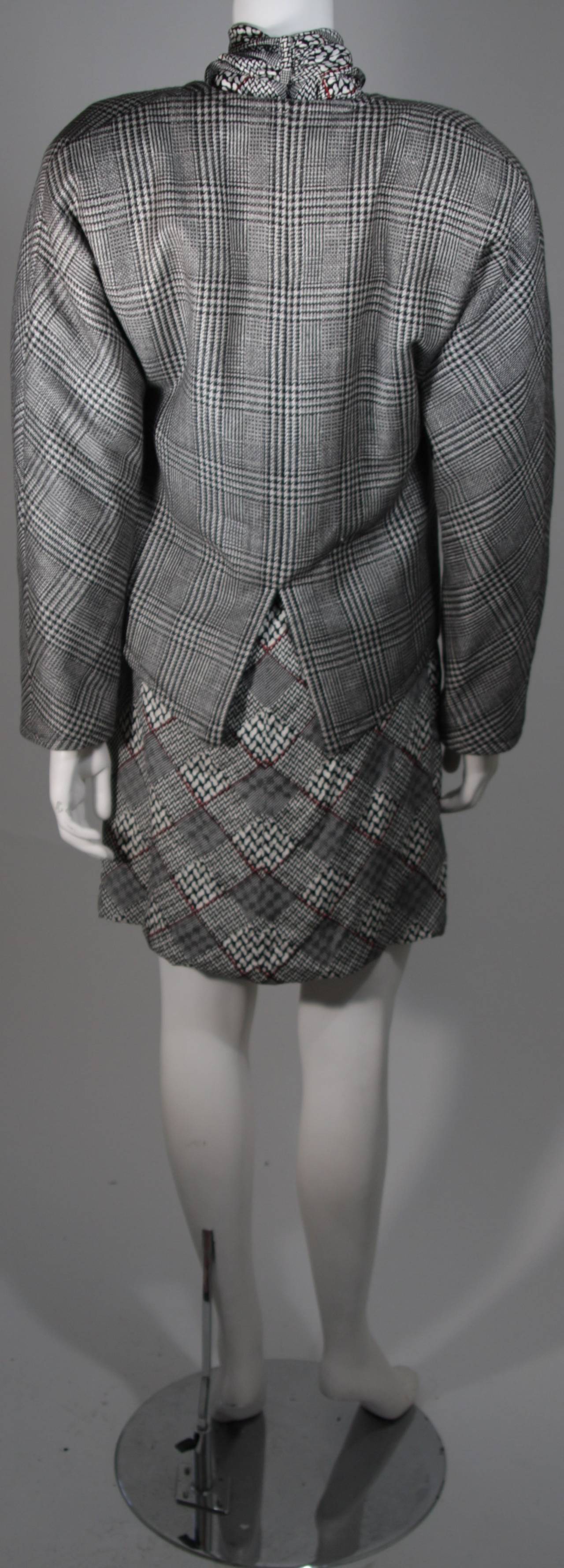 Galanos Couture Houndstooth Dress and Coat Ensemble Size 2 4 6 4