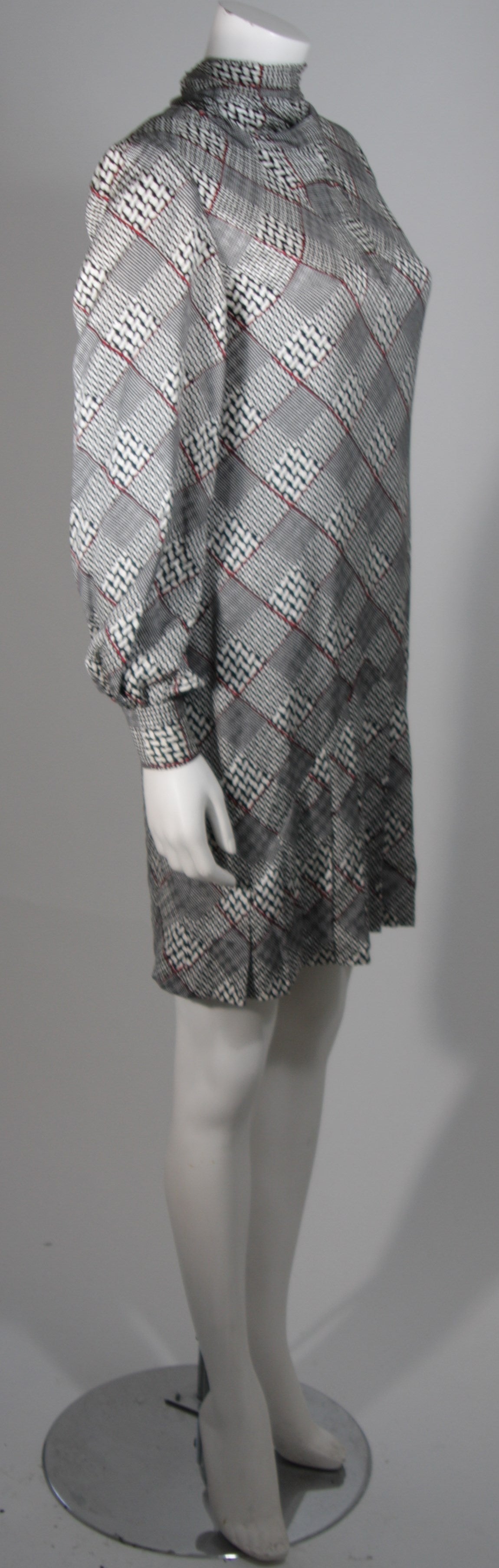 Galanos Couture Houndstooth Dress and Coat Ensemble Size 2 4 6 2