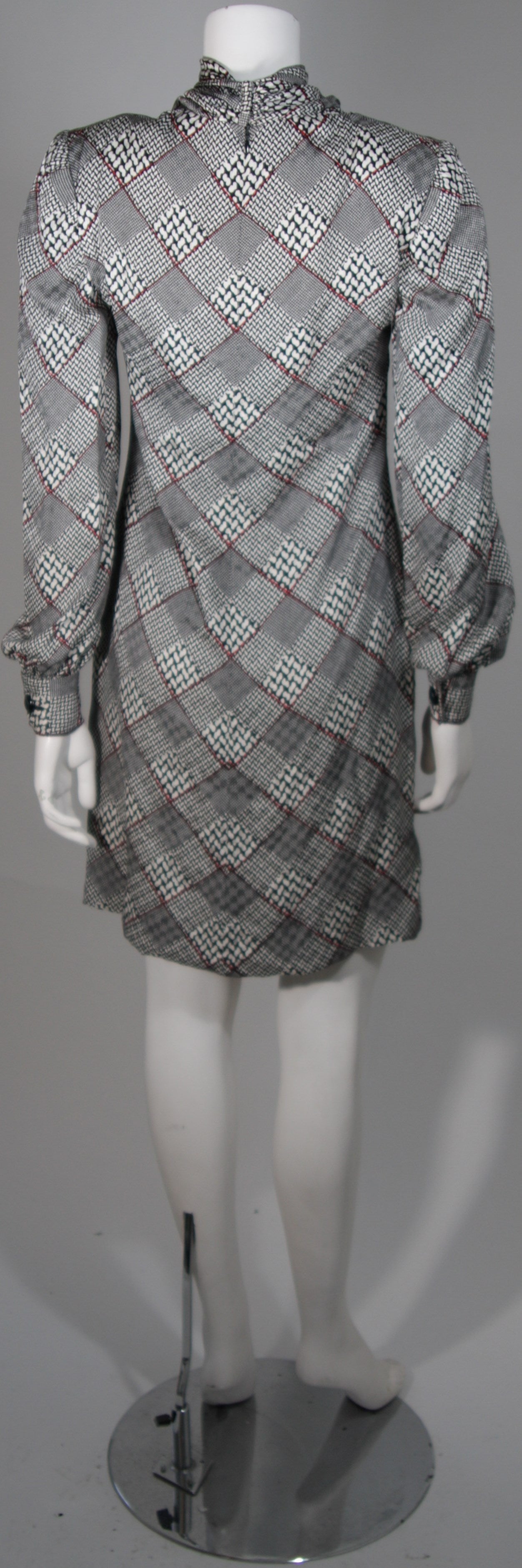 Galanos Couture Houndstooth Dress and Coat Ensemble Size 2 4 6 3