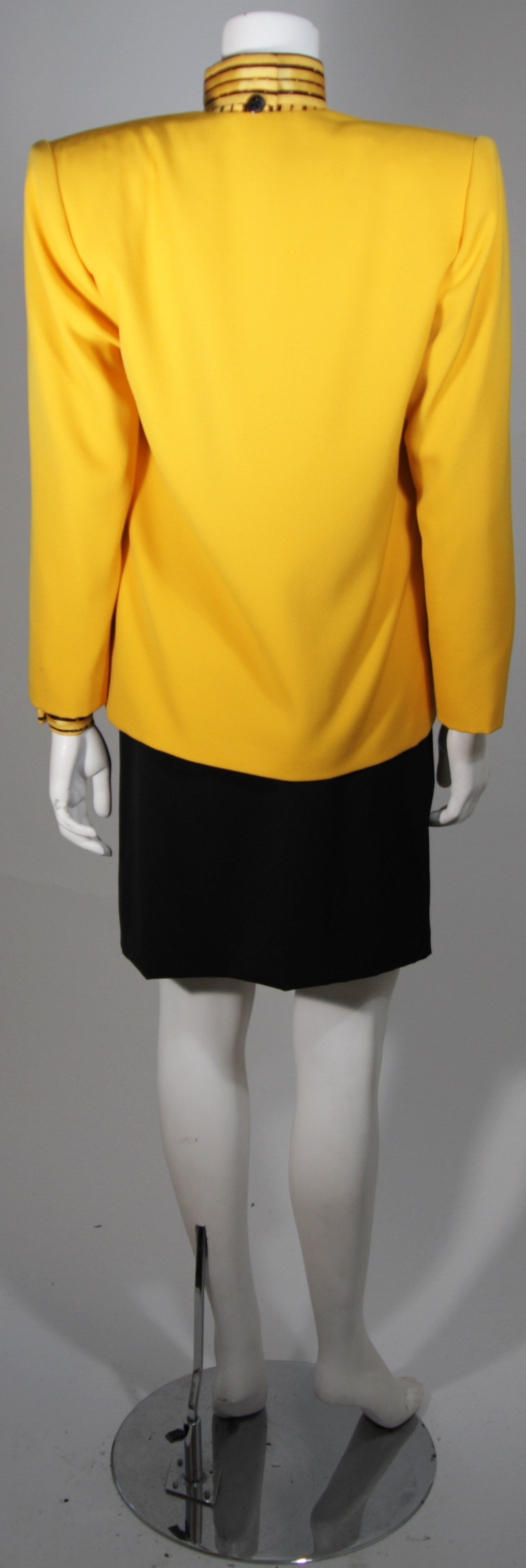 Galanos Couture Yellow Silk Skirt Suit Ensemble Size 2 4 2
