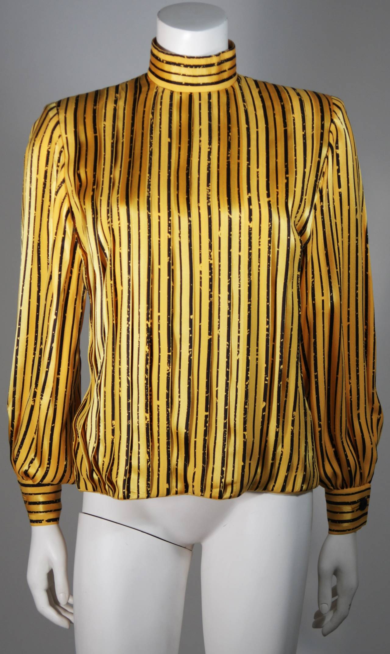 Galanos Couture Yellow Silk Skirt Suit Ensemble Size 2 4 4