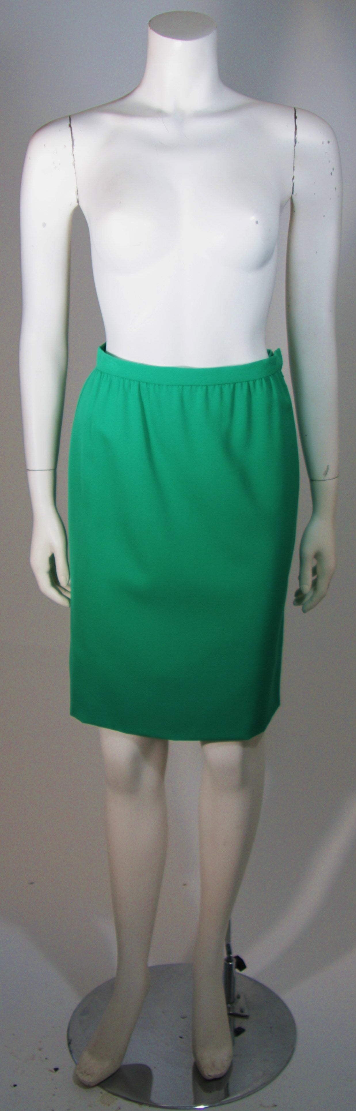 Galanos Couture Kelly Green Skirt Suit Size 2 4 3