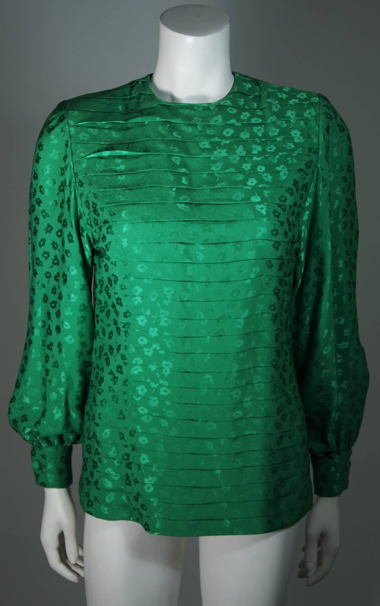 Galanos Couture Kelly Green Skirt Suit Size 2 4 2