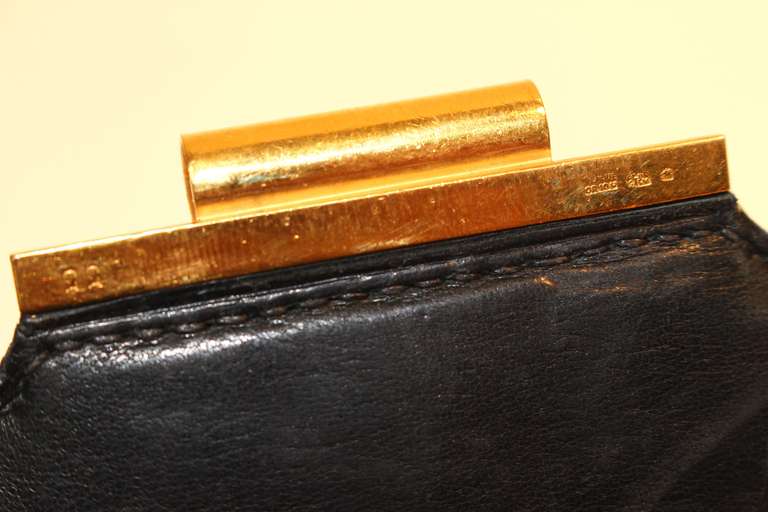 1980's Hermes Alligator Handbag with 10KT Gold Plated Hardware 3