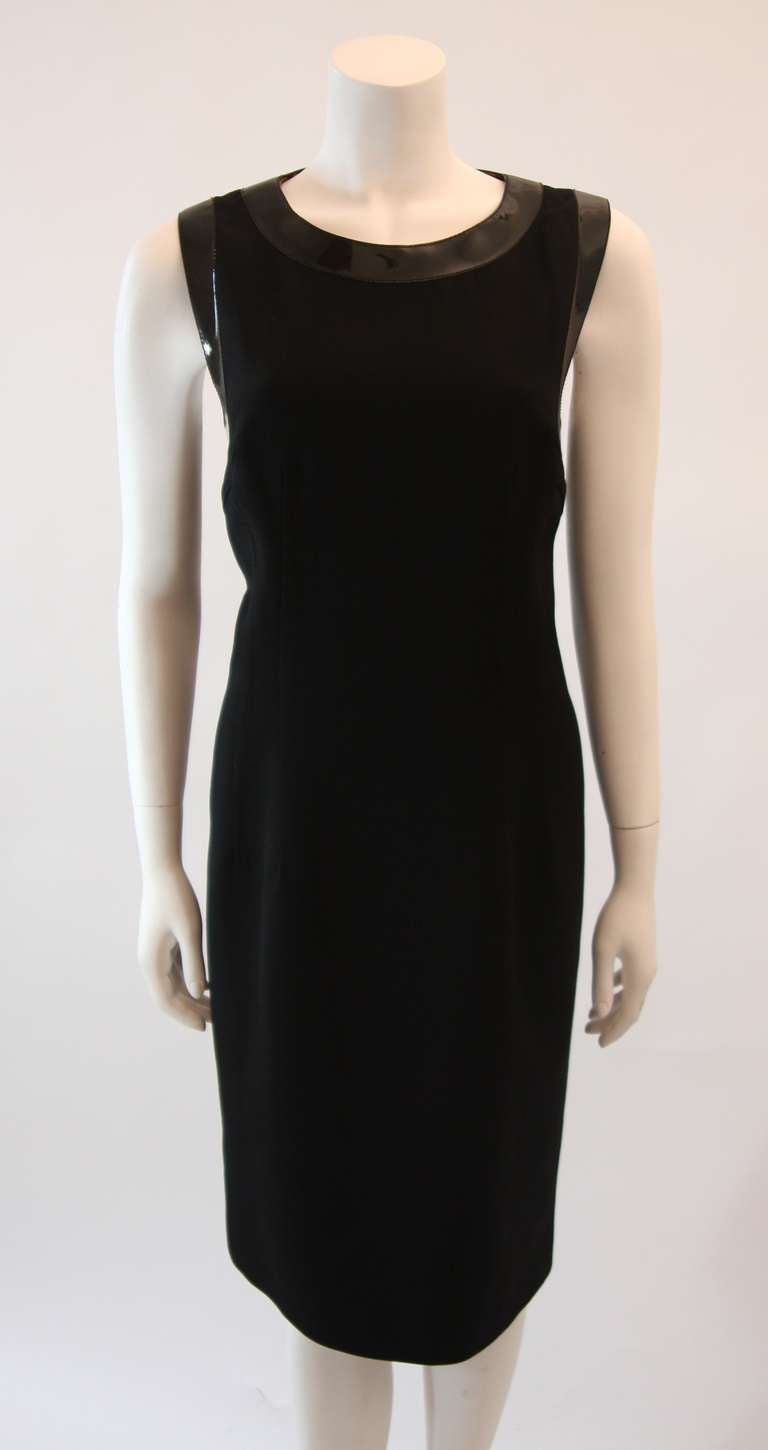 Dolce and Gabbana Patent Trim Black Dress and Jacket set Size 46 4