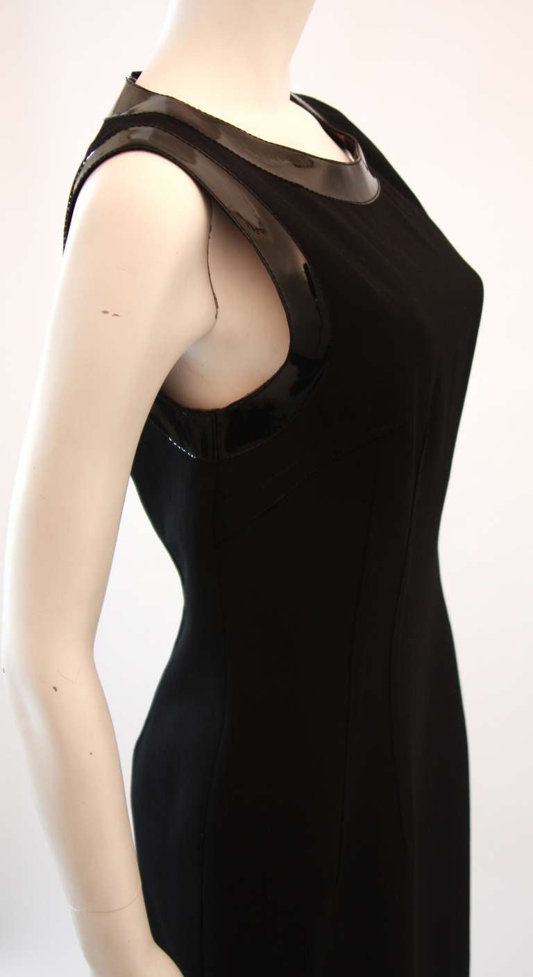 Dolce and Gabbana Patent Trim Black Dress and Jacket set Size 46 5
