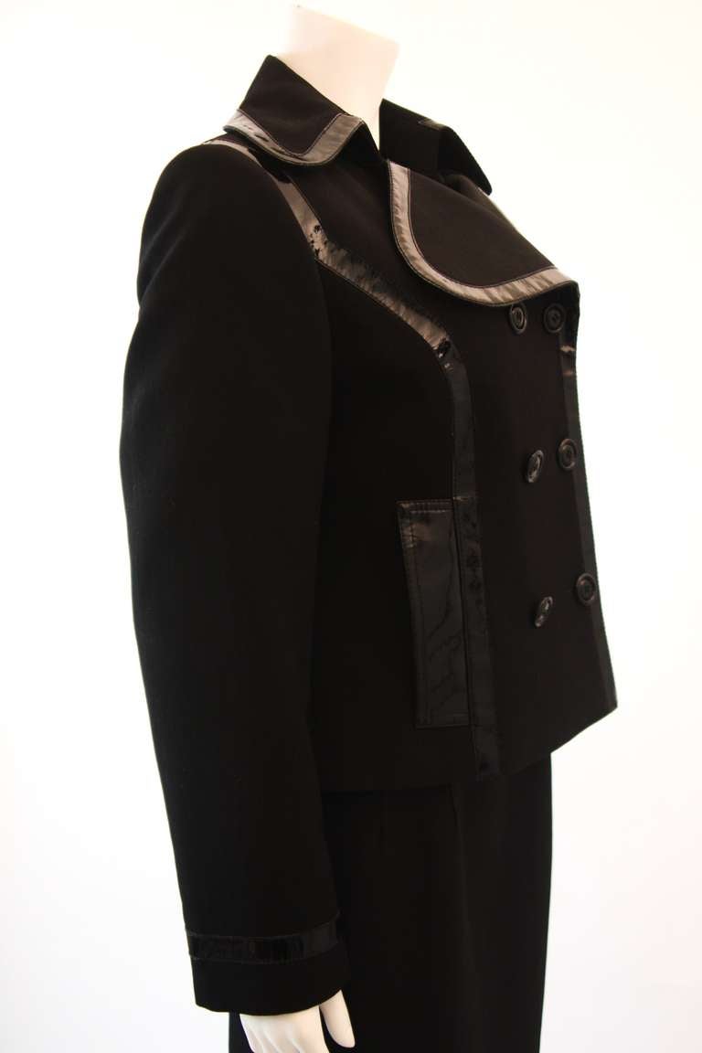 Dolce and Gabbana Patent Trim Black Dress and Jacket set Size 46 2