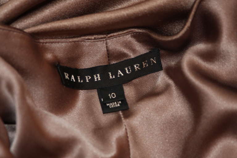 Ralph Lauren Bronze Champagne Silk Gown Size 10 4