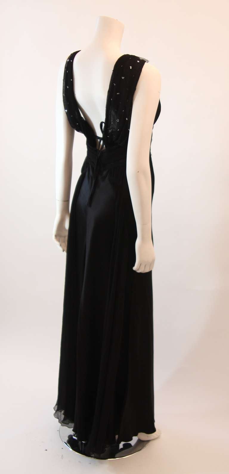 Women's Dazzling Silk Gown with Sequins Size S