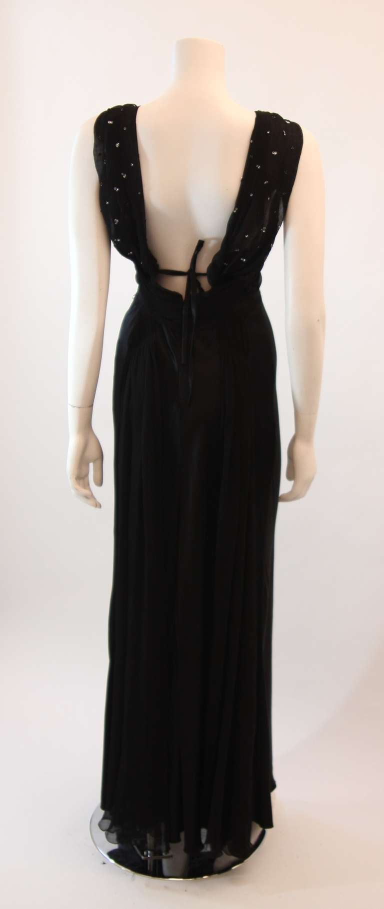 Dazzling Silk Gown with Sequins Size S 2