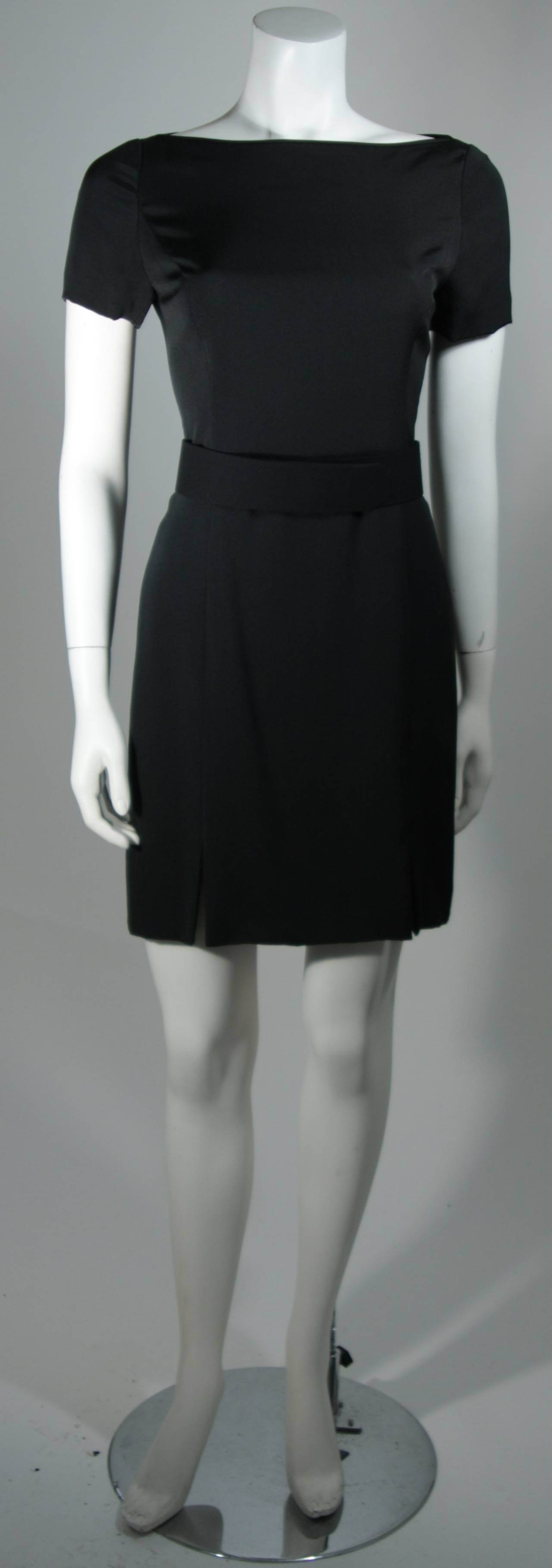 Galanos Couture Black and Off White Contrast Dress Suit Ensemble Size 4 6 In Excellent Condition In Los Angeles, CA