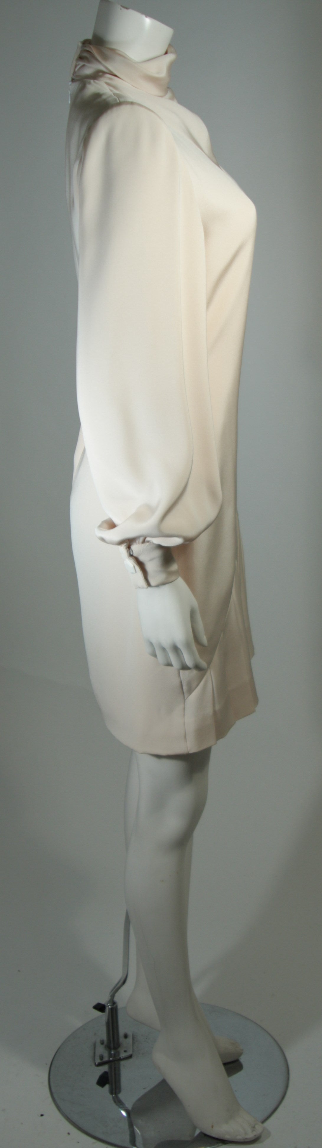 Galanos Couture Cream Silk Cocktail Dress Size 2 4 1