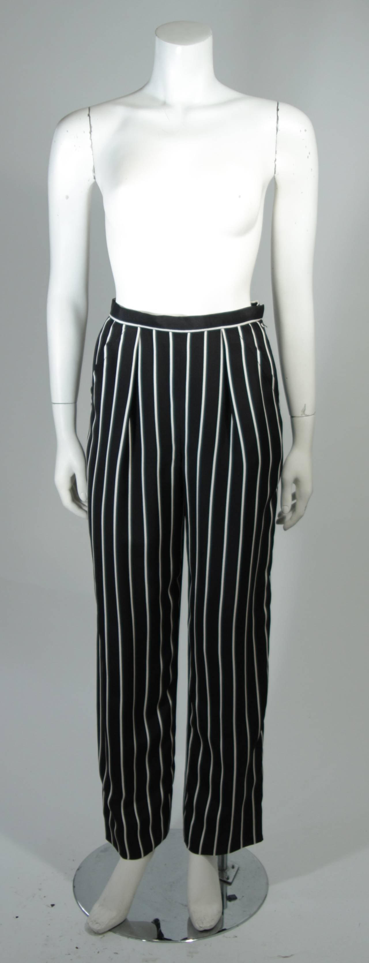 Galanos Black and Grey Pant Suit Ensemble Size 2 4 5