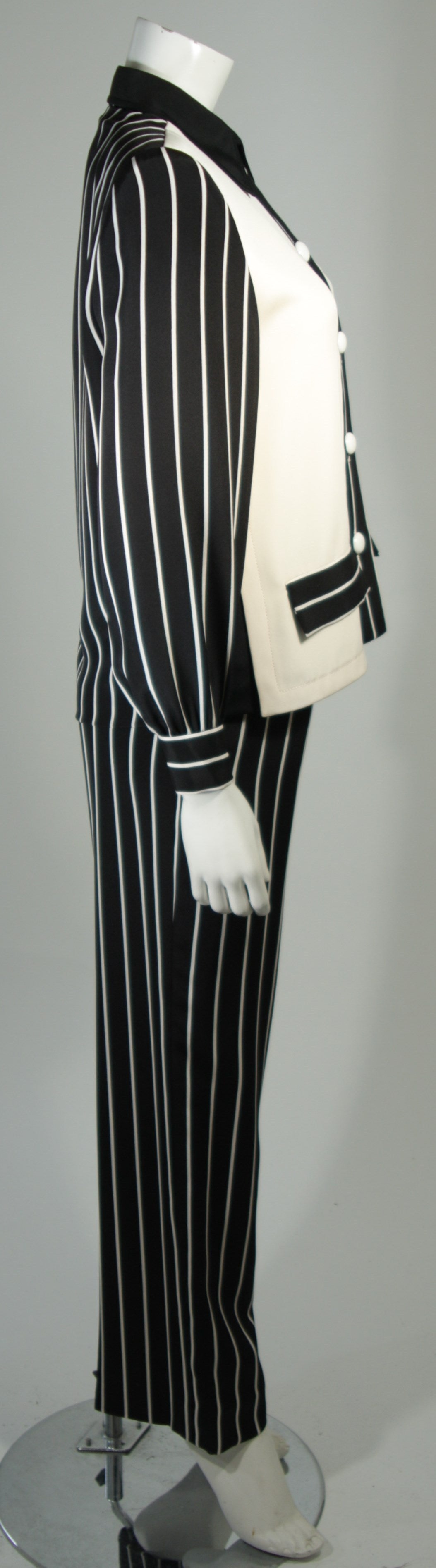 Galanos Black and Grey Pant Suit Ensemble Size 2 4 1