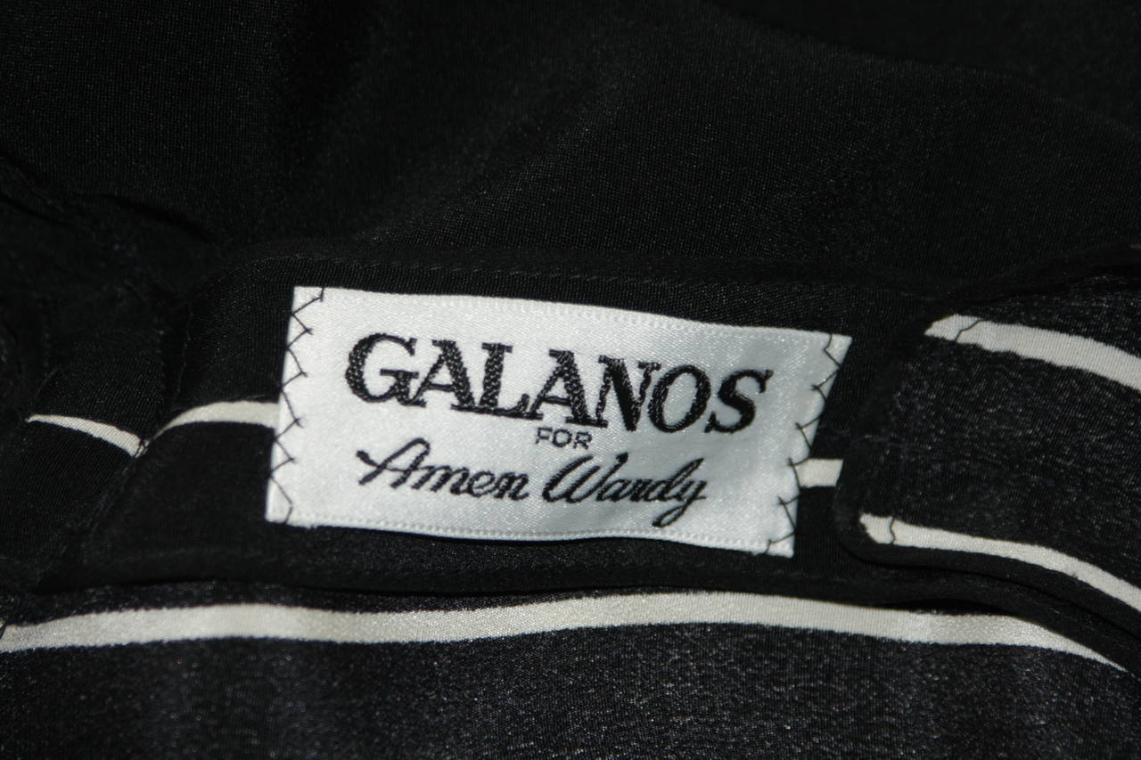 Galanos Black and Grey Pant Suit Ensemble Size 2 4 6