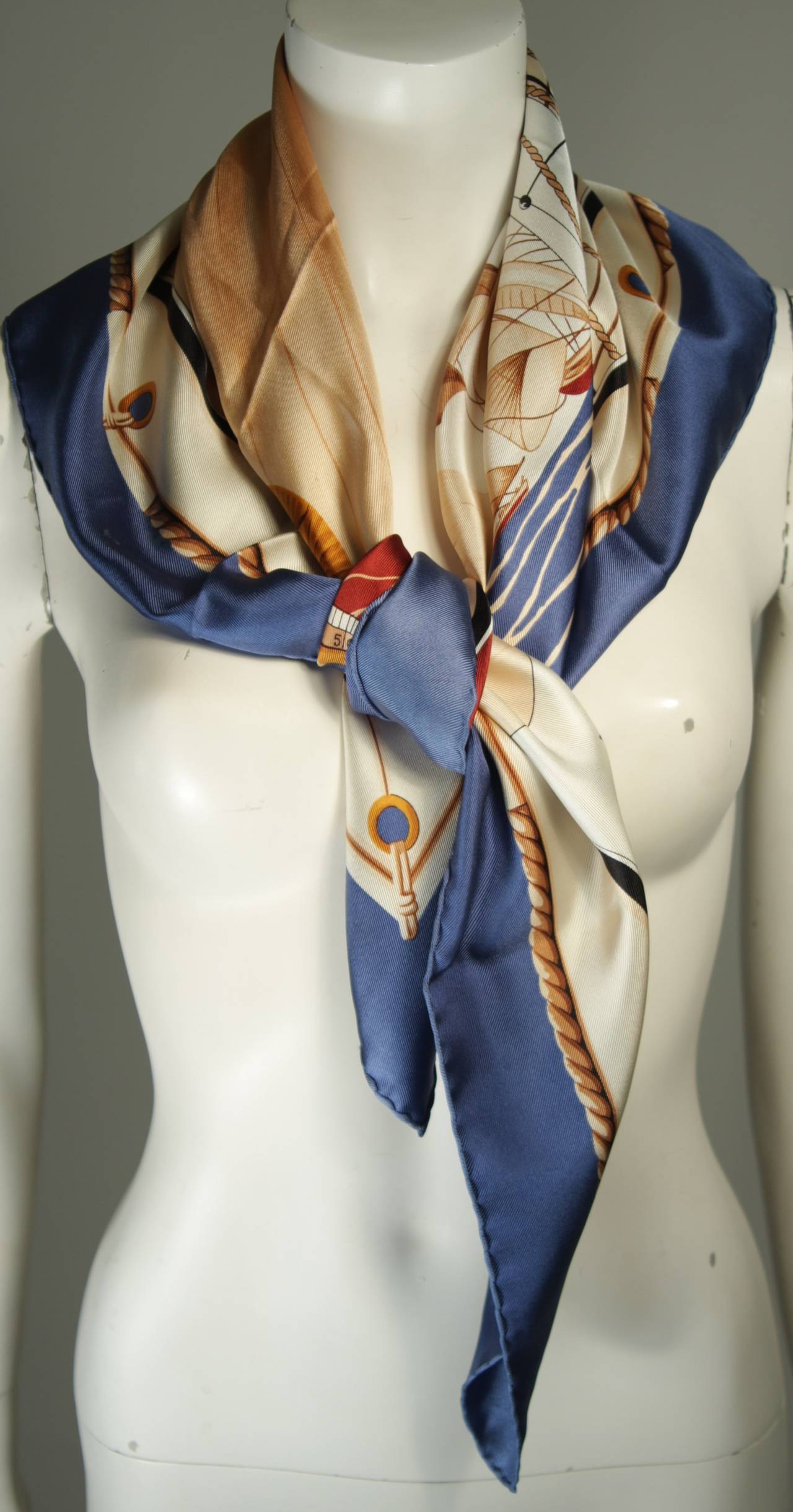 Women's Louis Vuitton Cup Nautical Silk Scarf