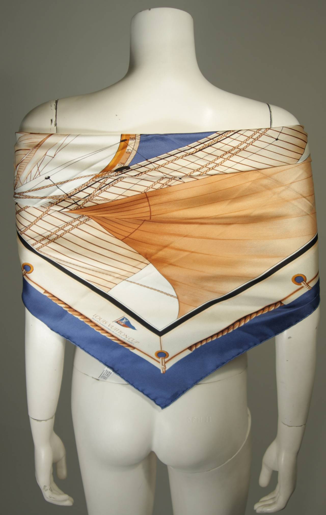 Louis Vuitton Cup Nautical Silk Scarf In Excellent Condition In Los Angeles, CA