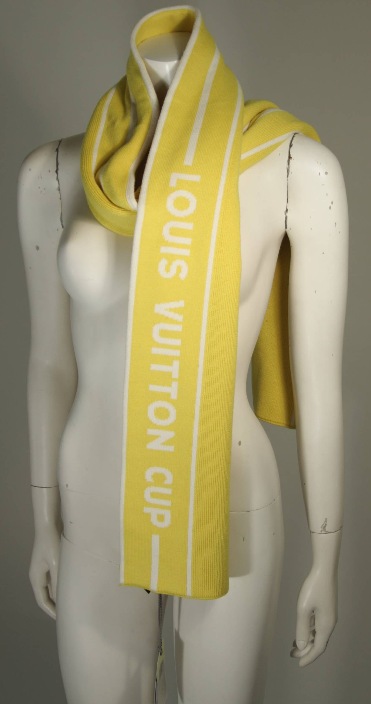 Louis Vuitton Cup Cashmere Blend Scarf Yellow With Tags For Sale at 1stdibs