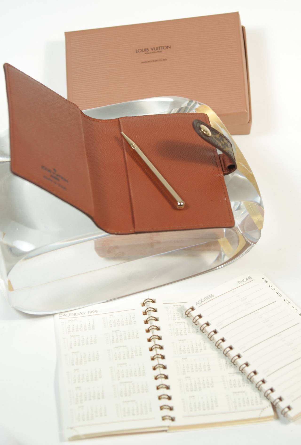 Louis Vuitton Small Monogram Agenda with Pencil and Original Box 1999 at 1stdibs