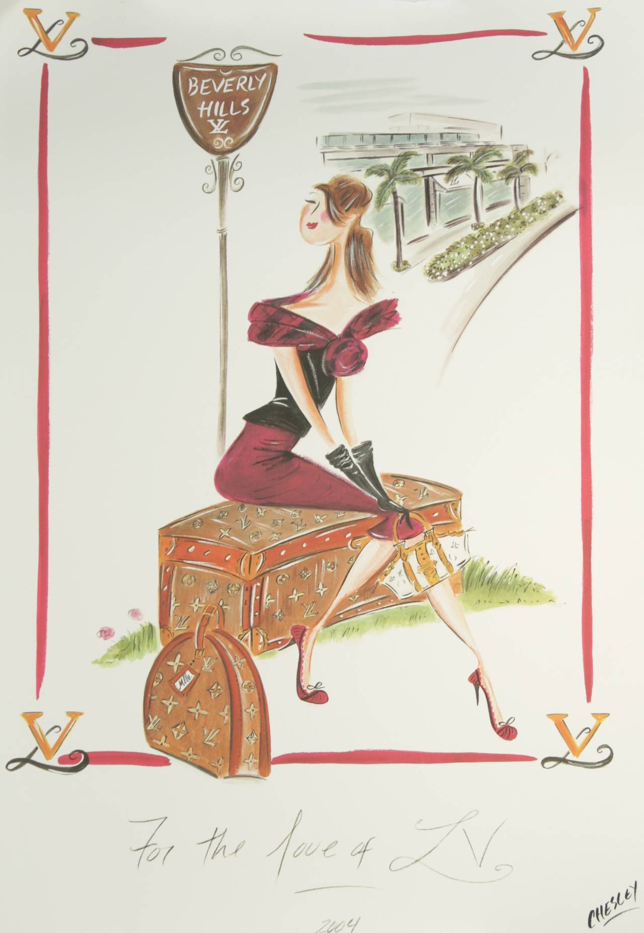 This Louis Vuitton Art print can be viewed in person at our Beverly Hills boutique where we offer a vast array of vintage gowns and luxury brand accessories for your consideration.

Circa 2004, V.I.P. Gift for the Beverly Hills Louis Vuitton