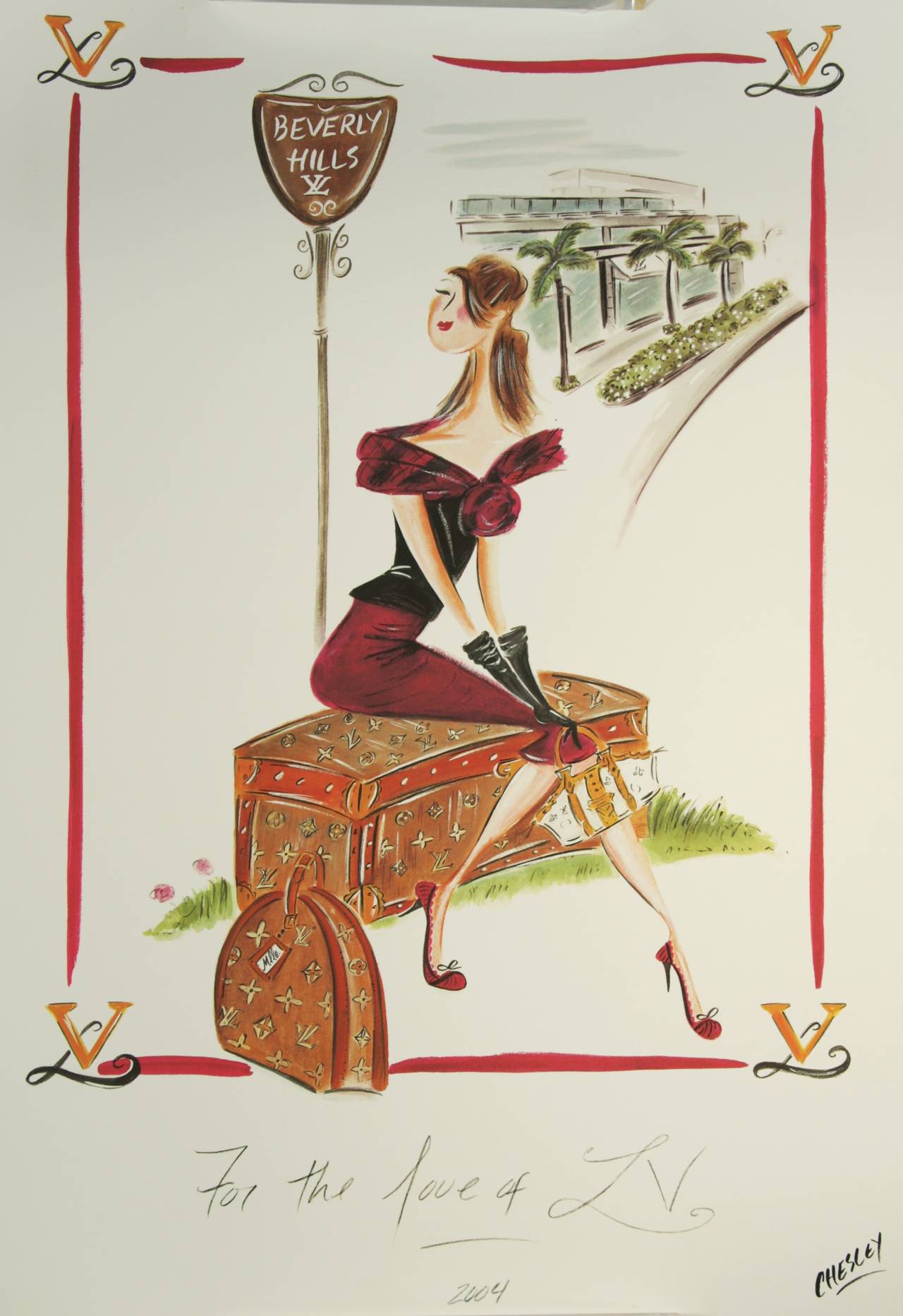 For the Love of Louis Vuitton Beverly Hills by Chesley McLaren c. 2004 Art  Print at 1stDibs