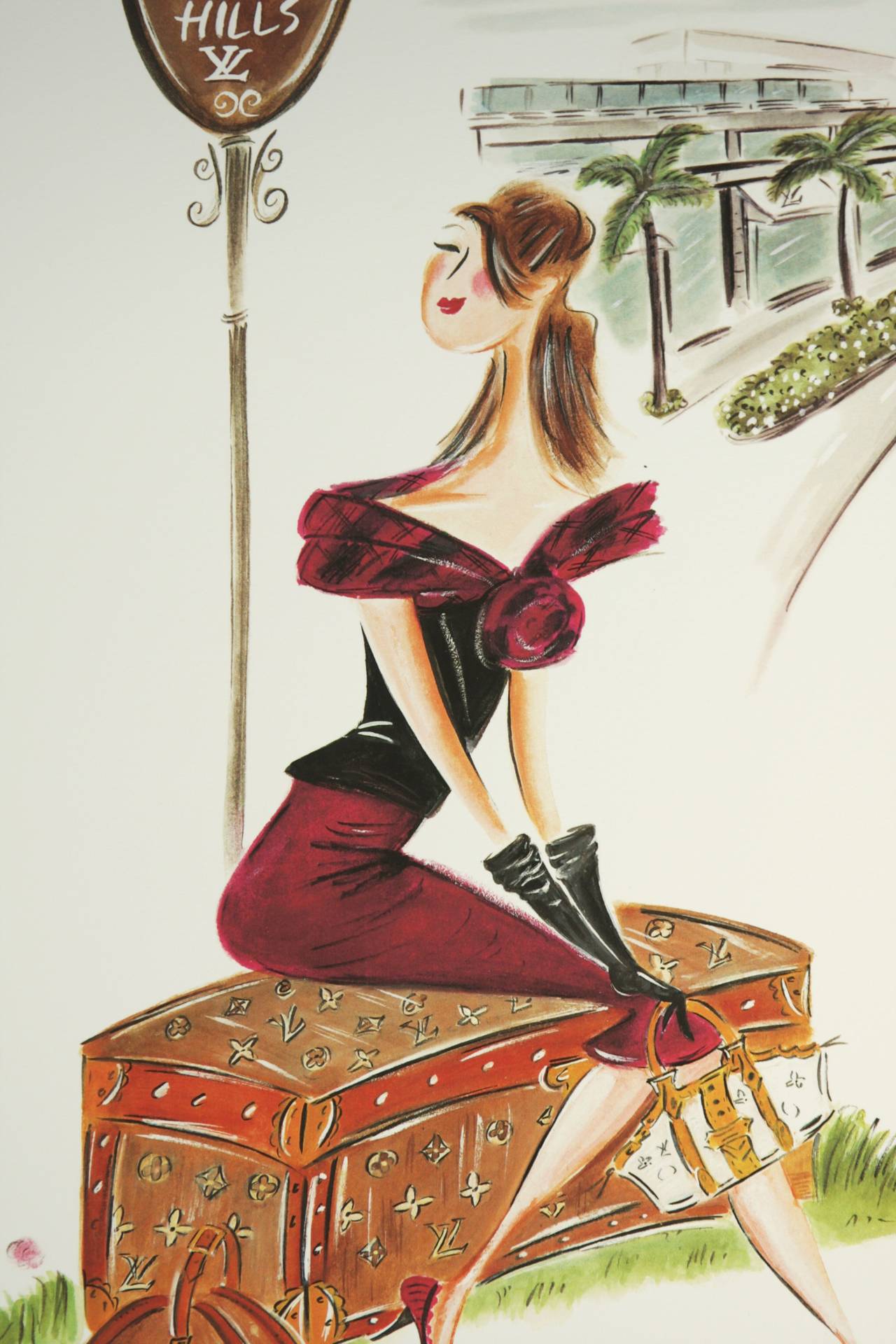 For the Love of Louis Vuitton Beverly Hills by Chesley McLaren c. 2004 Art Print at 1stdibs