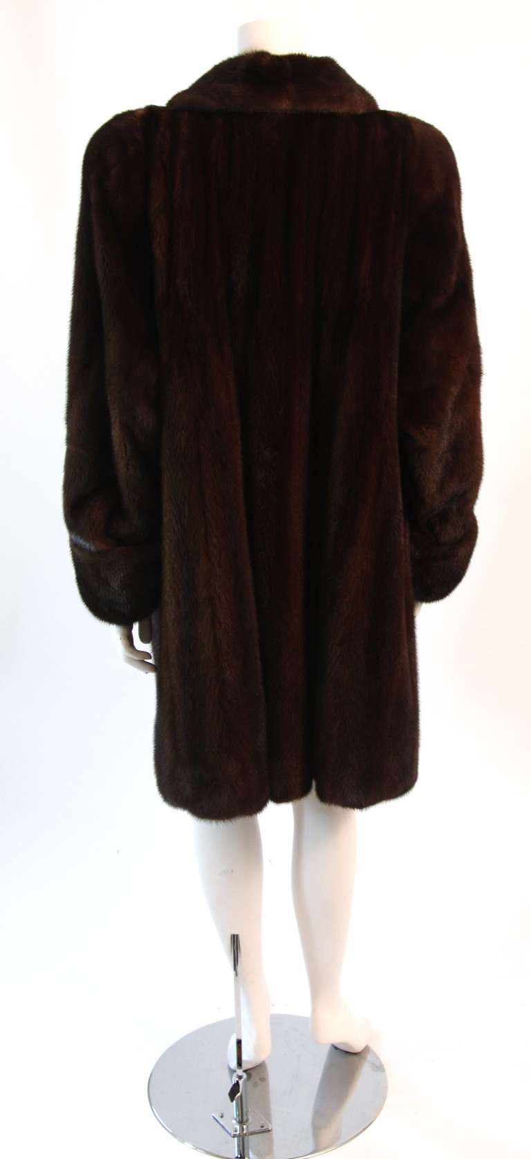 Luscious Somper Fur Couture Shawl Collar Mink 3/4 length Coat sz 6-8 In Excellent Condition In Los Angeles, CA