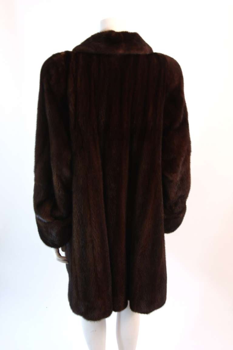 Women's Luscious Somper Fur Couture Shawl Collar Mink 3/4 length Coat sz 6-8