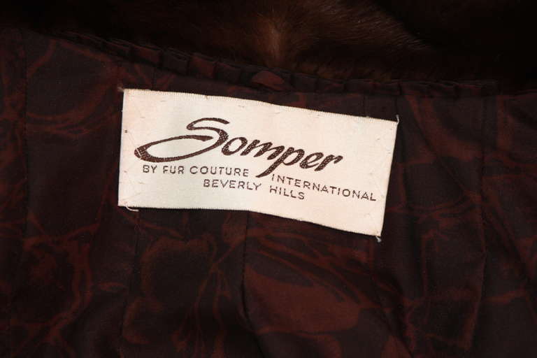 Luscious Somper Fur Couture Shawl Collar Mink 3/4 length Coat sz 6-8 1