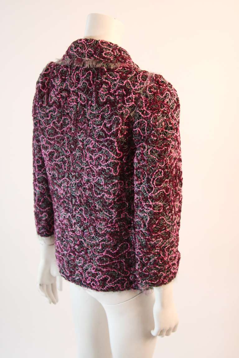 Dolce & Gabbana Pink and Purple Tweed Jacket Size 46 1