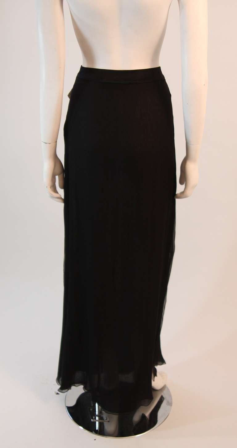 Exquisite Valentino Chiffon Skirt with Pearl Belt Size 10 For Sale 1